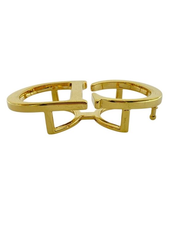 Dior CD Belt Buckle Gold Metal Coordination Accent Style Ring main image 4
